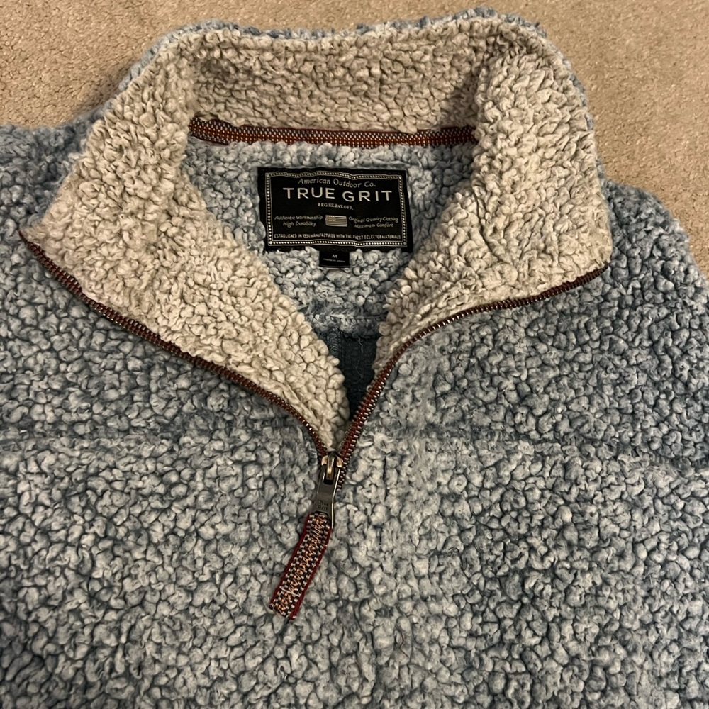 Blue Sherpa Quarter Zip True Grit